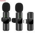 New Wireless Lavalier Microphone Portable Audio Video Recording Mini Mic for iPhone Android Live Broadcast Gaming Phone Mic. 