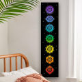 Rainbow Chakras Tapestry Buddhism Yoga Cosmic Energy Centers meditation Tapestries black Wall Hanging Bedroom Drom Home Decor. 