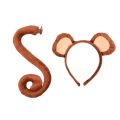 Animals Cosplay Costume Sets Monkey Ears Headband Plush Tail for Halloween. 