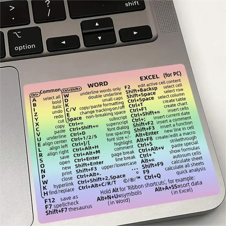 Windows + Word/Excel Quick Reference Guide Keyboard Shortcut Stickers ...