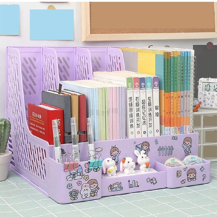 Multi-color file rack folder storage box desktop file box multi-functional file basket multi-layer shelf office bookshelf