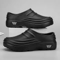 Chef Shoes Anti Slip and Oil Proof Work Shoes Slip-on Shoes Mens Casual Trendy Slipper One Step Fashion Garden Shoes for Beach. 