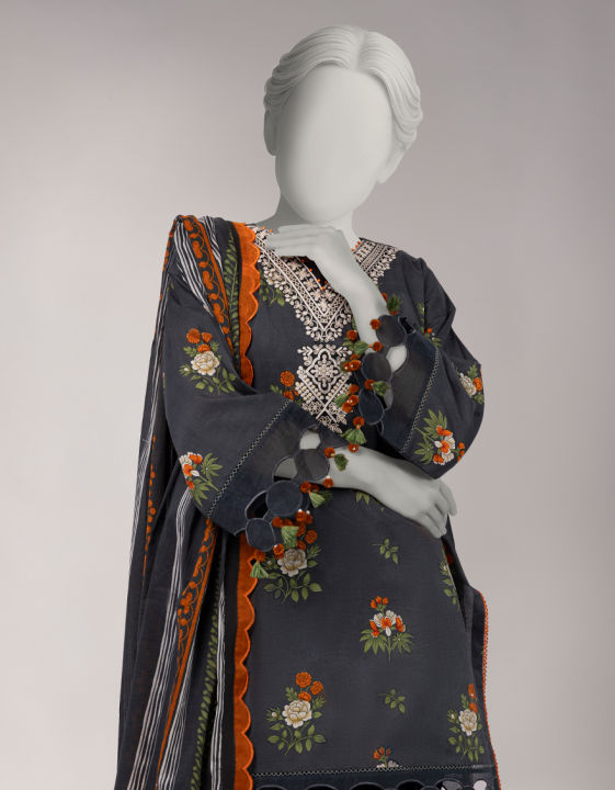 Junaid Jamshed Unstitched 2 Piece Shirt And Dupatta Multicolor Lawn Embroidered Women Unstitch - Designcode: Jds-26-1253 Sawera-3 -Collection: Spring Vol 1 2026