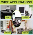 Car Dashboard Anti Slip Phone Mat with 360 Degrees Rotating Phone Holder Non-Slip Multifunctional 6 in 1 Anti-Skid Phone Mat with Parking Numbers for Coins Keys Cell Phones. 