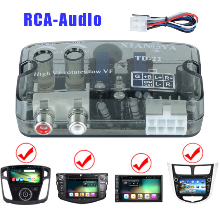 12V Car Audio Stereo Converter Auto Speaker Level RCA Adapter High To ...