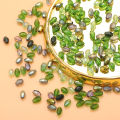 200Pcs 3x5mm Green Rice Grains Small Faceted Crystal Bead Oval Shape Glass Crystal Beads for Jewelry Making Bracelet DIY Garment. 
