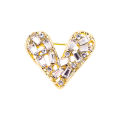 Sparkling crystal heart anti-glare buckle small brooch fashion lapel pin clothes versatile mini corsage button pin jewelry .