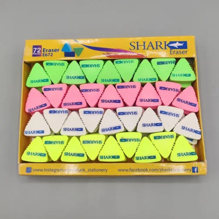 shark Eraser pack of 72 piece in 1 box