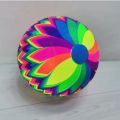 PVC Rainbow Football + 1 Nozzle, Single Un-inflated Plastic Rainbow Multicolor Football ~20 cm. 