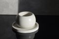 Artificial flower decorative vase combo live plantable with 2 different size tray our exclusive and luxurious edition Concrete made. 