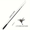 Four-Section Telescopic Cat Rod - Extendable, Cartoon Patterned, Metal Material. 