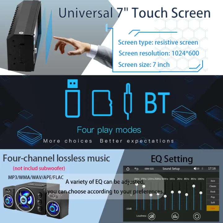 7%20Inch%20HD%20Touch%20Screen%20Car%20Radio%202%20Din%20High%20Quality%20Car%20Video%20Player%20Wireless%20CarPlay%20Android%20Auto%20with%20Bluetooth%20Rear%20Camera%20-%20Image%206