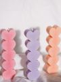 Heart Shaped Candle set of 3 - Cute Pillar Candle  Decorative Pillar Candle - Many Colours Scented candle - Aesthetic Decor Candles. 