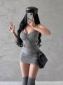  Summer Mini Dress Women Lace Red Camisole Sundress Sleeveless V-Neck Basic Bodycon Dresses Lady Club Party Y2k Clothes. 