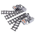 MOC City Train Rail Crossing Tracks Set Stud Gap Triple Switch Bricks Building Blocks Technical Enlighten Toys for kids.