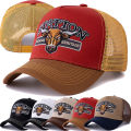 Unisex Summer Breathable Mesh Trucker Hat Bulls Head Pattern Baseball Cap Adjustable Snapback Hats For Men And Women. 