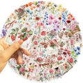 100  PCS Ink Flower Stickers Pack Waterproof Transparent PET Booklet Flower Material Decorative Guitar Notebook. 