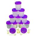 12 Pieces 350ml Container Set With Spoons Round Plastic Containers. 