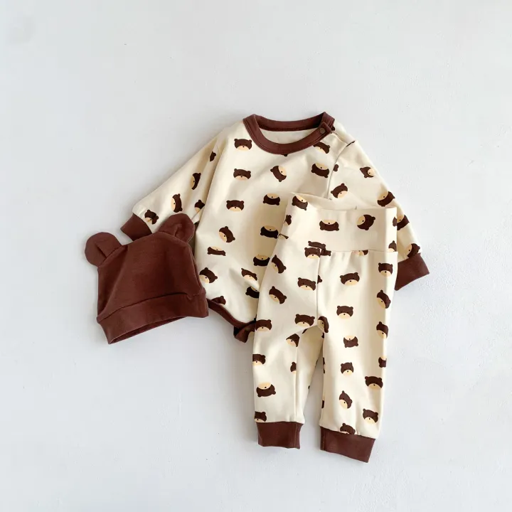 2024%20Spring%20Baby%20Boys%20Girls%20Clothes%20Cotton%20Long%20Sleeved%20Top%20+%20Pant%20+%20Hat%20Three%20Piece%20Set%20Baby%200-2%20Years%20Old%20Newborn%20Suit%20-%20Image%204