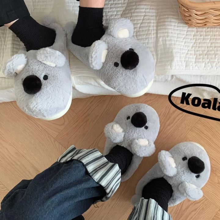 Women%20Winter%20new%20three-dimensional%20koala%20design%20Slippers%20Casual%20Soft%20Heel%20Platform%20Fur%20Warm%20Indoor%20Comfortable%20Man%20Home%20Slippers%20-%20Image%206