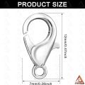 Lobster Clasps Stainless Steel Silver Connector for DIY Crafting Findings, Gold Lobster Claw Clasp for Handmade Necklace, Bracelet Jewelry Making Accessories Fastener Hook. 