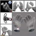 HPPE Level 5 Safety Cut-Resistant Gloves Anti Cut Proof Grey Anti-Cut Level Work Garden Butcher Gardening Handguard Kitchen Tool. 