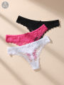 Awesomea 3Pcs Women’s Lace Bow Underwear – Soft Comfortable Low Waist Panties – Breathable Stretchy Seamless Lightweight Briefs. 
