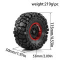 4pcs Metal 1.9'' Beadlock Wheel Rim Hub with 115mm Tire for 1/10 Rc4wd WRAITH Tamiya Axial SCX10 D90 HPI RC Car Spare Part.