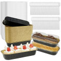 Mini Cake Pans with Lids and Spoons 200ml Non-Stick Foil Baking Pans Tins Reusable Aluminum Foil Loaf Pans for Home. 