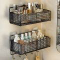 Bathroom Organiser Multifunctional Toiletries Organiser No-Punch Bathroom Shelf Bathroom Kitchen Wall Mount Storage Rack.