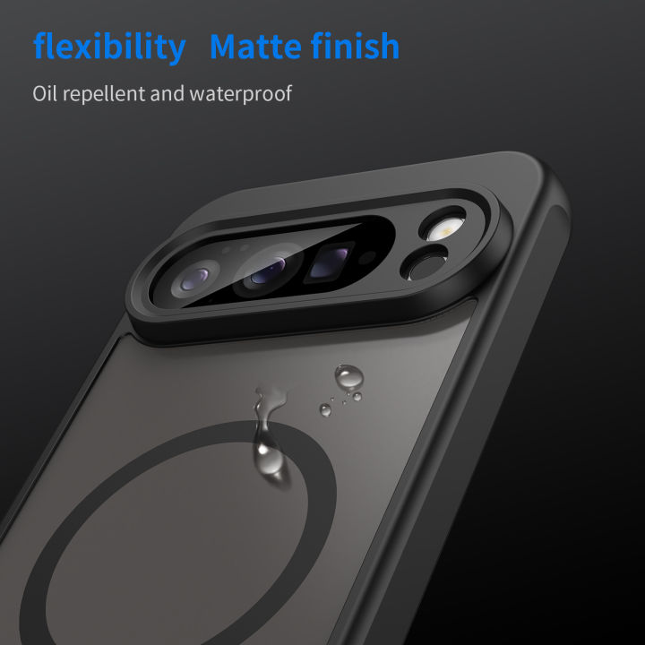Phone%20Case%20For%20Google%20Pixel%209%2010%20Pro%20XL%209A%20Case%20Magnetic%20Charging%20Matte%20Clear%20Shockproof%20Cover%20Translucent%20Frosted%20-%20Image%204