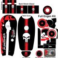 Complete 70cc Bike Skull Desgin Vinyl Hd Sticker With Wheel Hub. 