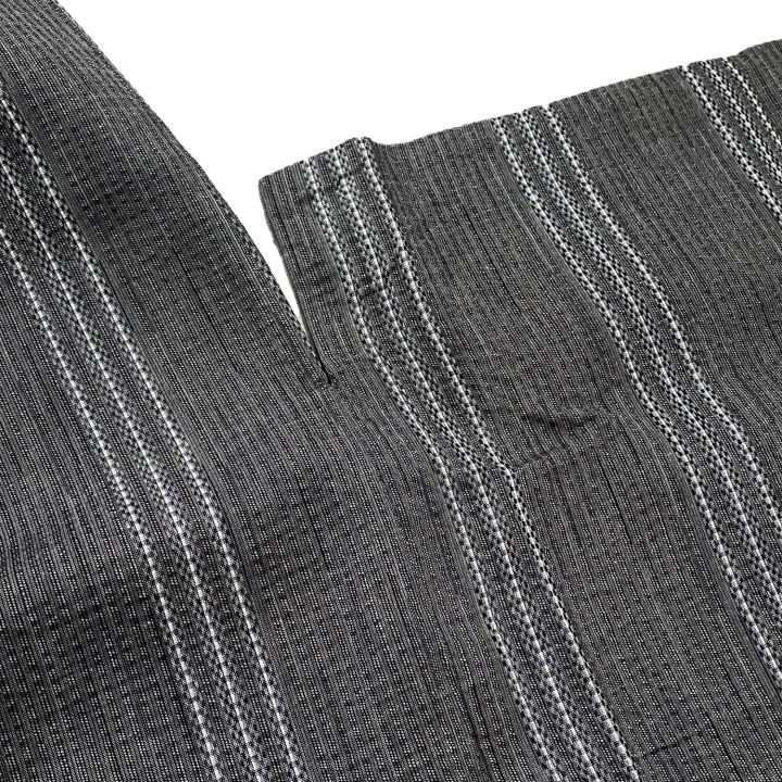 Summer%20Grey%20Japanese%20Traditional%20Samurai%20Kimono%20For%20Men%20Yukata%20Bathing%20Robe%20Hekoobi%20Loose%20Style%20Homewear%20Belt%20Long%20Gown%20Cotton%20-%20Image%206