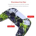 Water Transfer Printing Protective Silicone Case for  Playstation 5 PS5 Controller  Cover Joysticks Thumb Grips Caps. 