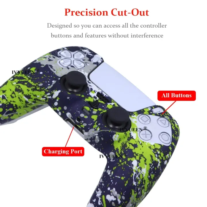 Water%20Transfer%20Printing%20Protective%20Silicone%20Case%20for%20%20Playstation%205%20PS5%20Controller%20%20Cover%20Joysticks%20Thumb%20Grips%20Caps%20-%20Image%204