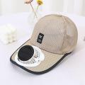 Solar USB Charging Fan Baseball Cap UPF50+ Sun Protection Breathable Mesh Hat with Cooling Fan for Outdoor Fishing Hiking.