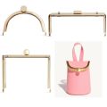 1PC rectangular bag metal matching lock frame with screws thick edge semicircular arch bridge woven bag handle DIY wallet making. 