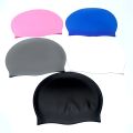 Swimming Cap Silicone Waterproof Swimming Cap Flat Ear Protection Cap Solid Colour Plain Men's and Women's Swimming Cap Child.