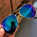 1PCS Fashion Metal Sunglasses for Women Men Pilot Round Gradient Mirror Outdoor Driving Glasses. 