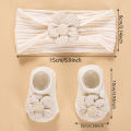 2Pcs/Set Ins Waffle Blossom Flower Nylon Headbands Non-Slip Short Cotton 0-12M Socks Stockings Elastic Hair Bands Headwear. 