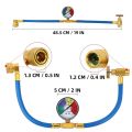 Refrigerant Recharge Ac Air Kit R134A 134A Car Conditioning Hose Con Refill Gauges R12 Gas Charging 30Lb  Filler Sealant Line. 