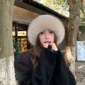 Fluffy Faux Fur Bucket Hat For Women Luxury Plush Fisherman Hat Warm Winter Hat Thicken Cold Snowy Day Panama Cap.