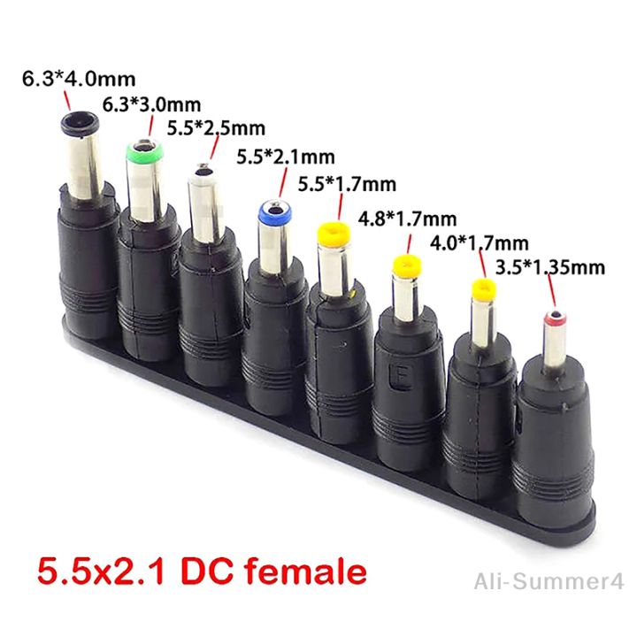 8pcs Universal Laptop DC Power Supply Adapter Connector Plug AC DC Jack ...