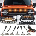 Universal Car Front LED Grille Light Smoked Amber White 4LED Grill Light Eagle Eye Lamp for Off Road Trunk SUV Ford Toyota. 