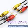 3 RCA to 3 RCA Composite AV Cable - Male to Male Audio Video Cable for TV/DVD/Home Theater (Wholesale Available). 