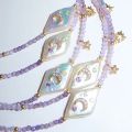 Natural moon and star purple beaded chain, fresh and elegant, fashionable accessory. 