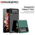 For Samsung Galaxy Z Flip 3 Luxury Mirror Hard PC Camera Protection Anti-drop Buffer Case New Folding Case for Wireless Charging. 