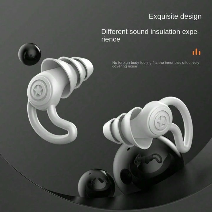 HUAK%203%20Layer%20Silicone%20Ear%20Plugs%20For%20Noise%20Reduction%20Reusable%20Ear%20Plugs%20for%20Sleeping,%20Swimming,%20Studying,%20Concerts,%20Noise%20Hearing%20-%20Image%204