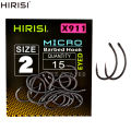 Hirisi 15pcs Micro Barbed PTFE Coated High Carbon Steel Fish Hook With Eye Carp Fishing Accessories X911.