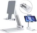 Foldable Telescopic Mobile Phone Holder Stand Desktop Bracket For Phone And Tablets - White.